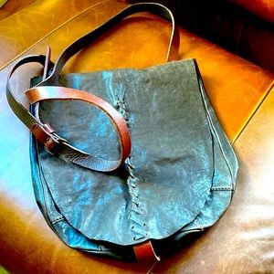 Johnny Farah crossbody dark brown messenger shoulder bag